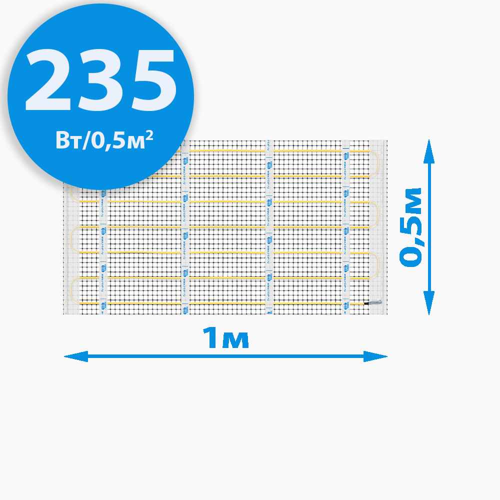 Секции тёплого пола РИМ HOT - 235Вт/0,5м² на отрез